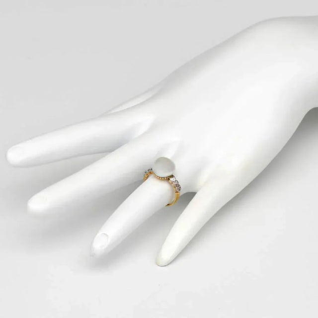 Mid 20th Century 18KY/Platinum GIA Certified Natural Pearl Ring, size 3.75 For Sale - Image 5 of 5