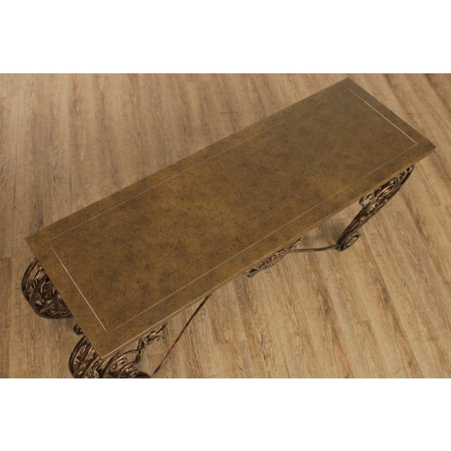 Wood French Louis XV Style Wrought Iron Console Table For Sale - Image 7 of 13