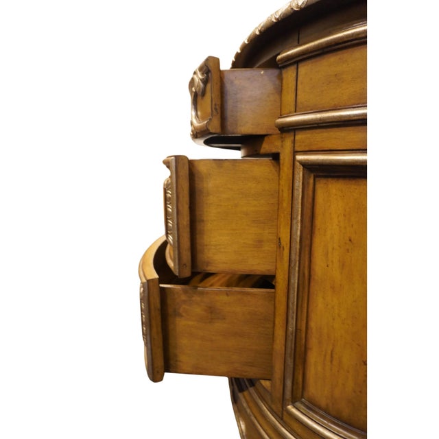 Wood Marge Carson Mediterranean Italian Provincial 38" Oval Three Drawer Chest For Sale - Image 7 of 12