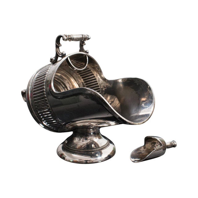 Antique Victorian Salt Cellar English Silverplate Miniature Scuttle For Sale - Image 13 of 13