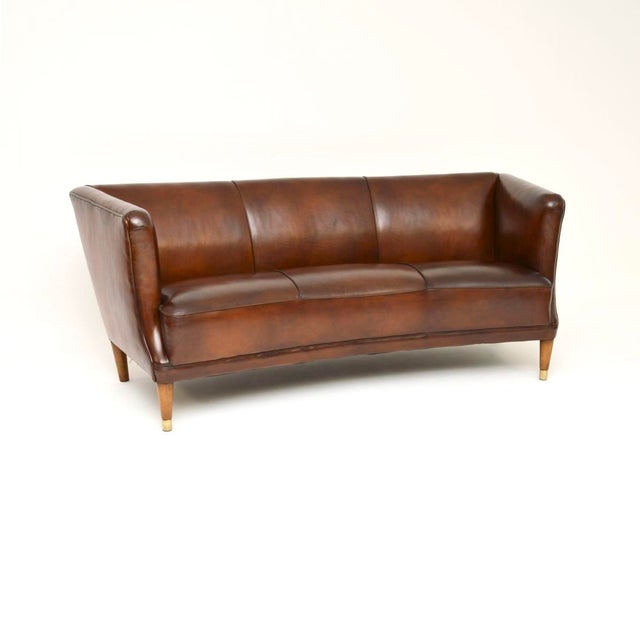 Vintage Danish Leather Sofa, 1950s For Sale - Image 11 of 11