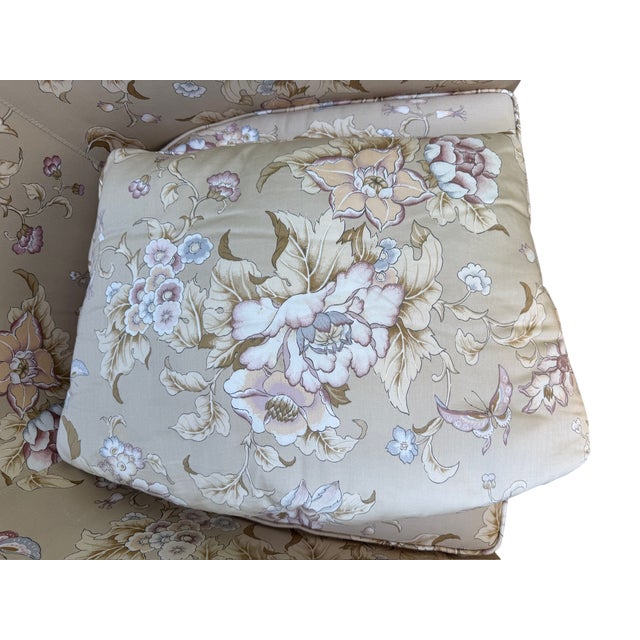 Cream Mid Century Kindel Floral Lounge Chair For Sale - Image 8 of 15