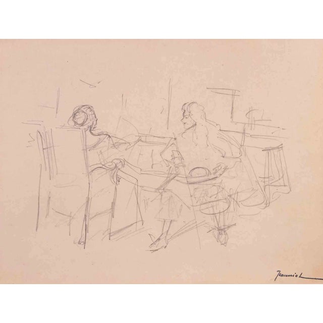 Pierre Georges Jeanniot, Figures, Original Pencil on Paper Drawing, Early 20th Century For Sale