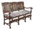 20th Century Jacobean Revival Style Carved Hardwood & Cane Three-Seat Settee For Sale