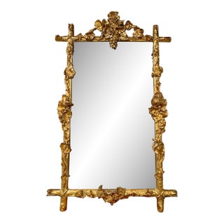 19th Century Italian Tree Form Giltwood Mirror For Sale