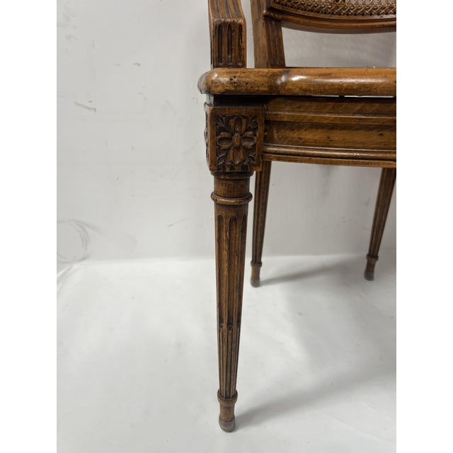 Louis XVI Style Office Chair in Stained Beech For Sale - Image 6 of 13