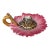 Majolica Pink Daisy Candelstick Delphin Massier Circa 1890 For Sale