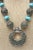 Turquoise Set of Turquoise Necklace With Circular Pendant and Toggle Bracelet Indian Style For Sale - Image 8 of 8