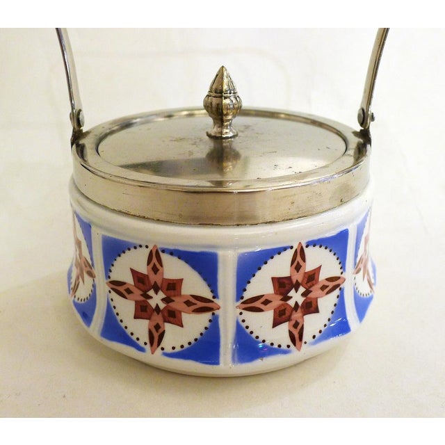 Art Deco Candy / Sugar Bowl in Earthenware and Metal from Gebrüder Mehner, Former Czechoslovakia, 1920s For Sale - Image 9 of 14