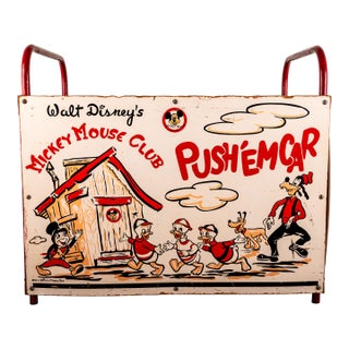 1930s Walt Disney’s Mickey Mouse Club ‘Push ’Em Car’ Toy Chest For Sale