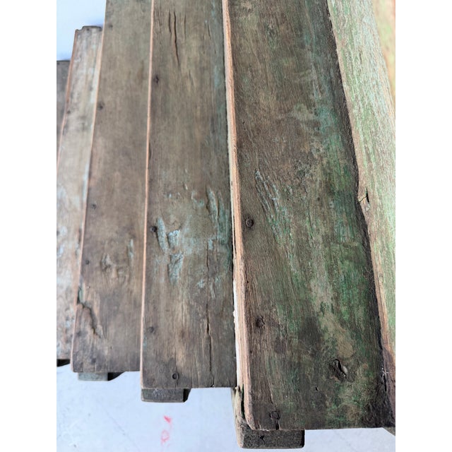Rustic Antique Primitive Handmade Folk Tiered Stand For Sale - Image 3 of 8