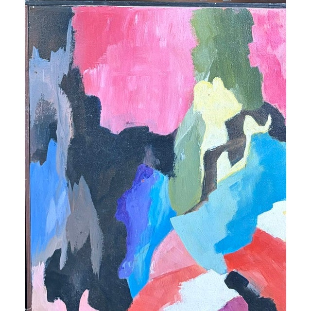 Mid Century Abstract Expressionist Floral Painting, Signed For Sale - Image 4 of 10