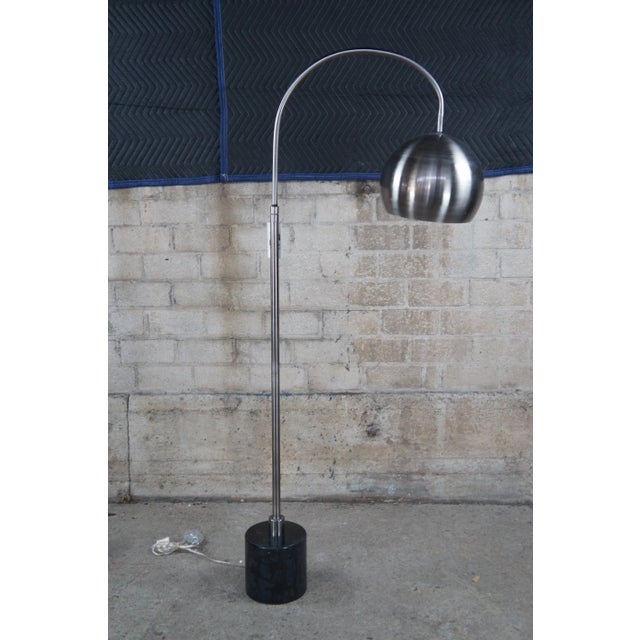Vintage late 20th century max studio home modern arc steel marble floor