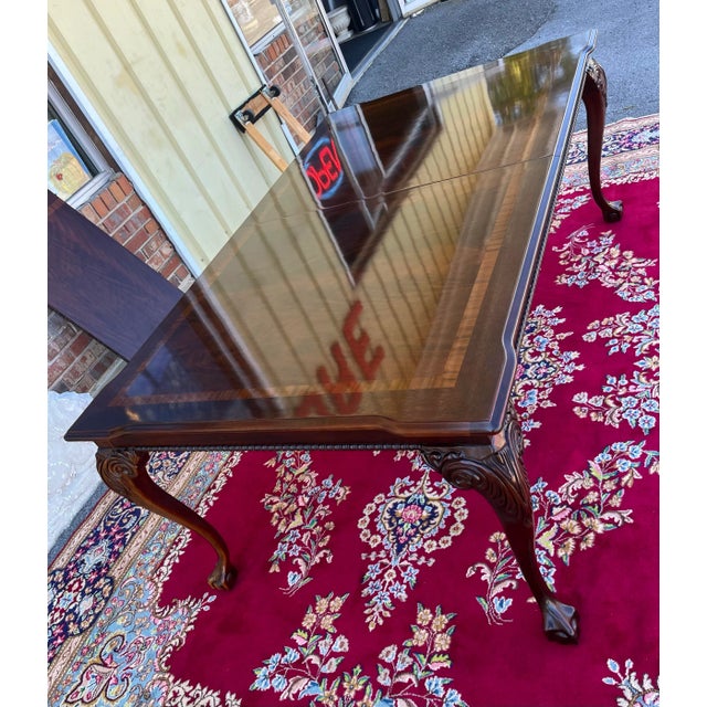 Brown Thomasville Flame Mahogany Dining Table For Sale - Image 8 of 14