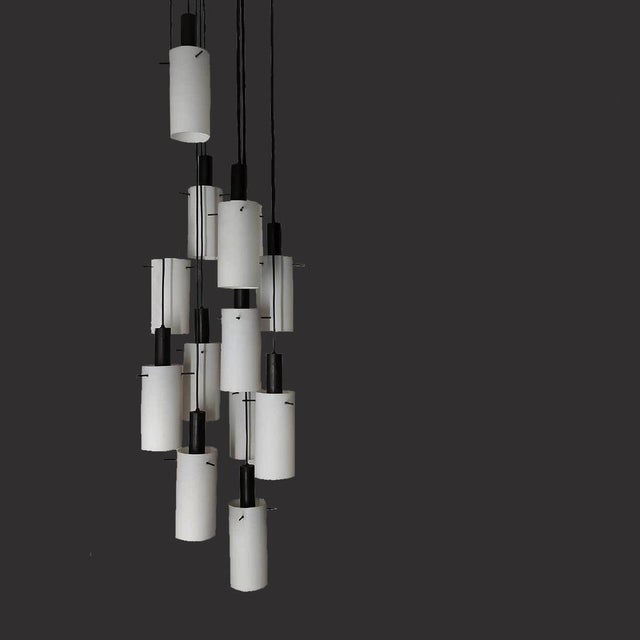 Large Vintage Italian Cascade Suspended Chandelier from Stilnovo, 1960s For Sale - Image 9 of 16