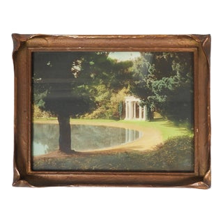 Early 20th Century Batwing Gilt Picture Frame & Folly Photograph For Sale
