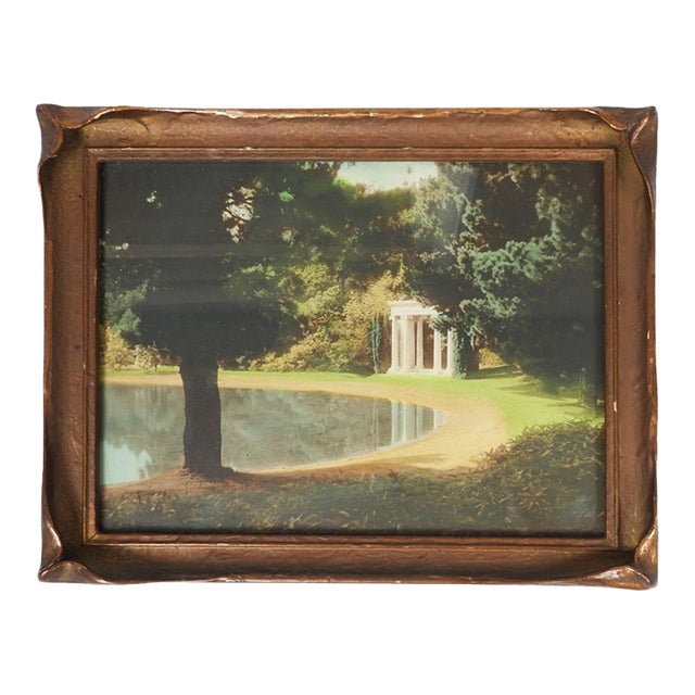 Early 20th Century Batwing Gilt Picture Frame & Folly Photograph For Sale