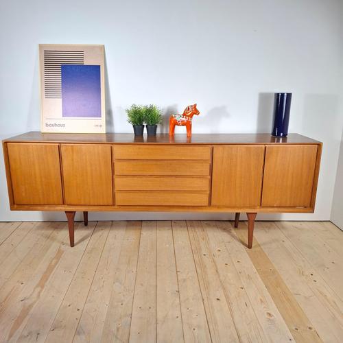 Mid-Century Modern Scandinavian Teak Sideboard with Drawers and Hinged Doors, 1960s For Sale - Image 9 of 9