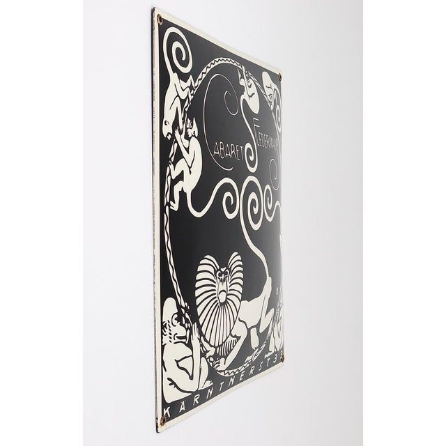 Art Nouveau Moriz Jung Cabaret Bat Enameled Advertising Sign by Josef Hoffmann, Vienna, 1960s For Sale - Image 13 of 18