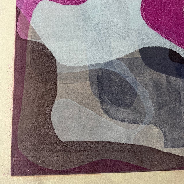 Printmaking Materials Contemporary Unframed Original Abstract Monotype Print 28” X 20” For Sale - Image 7 of 7