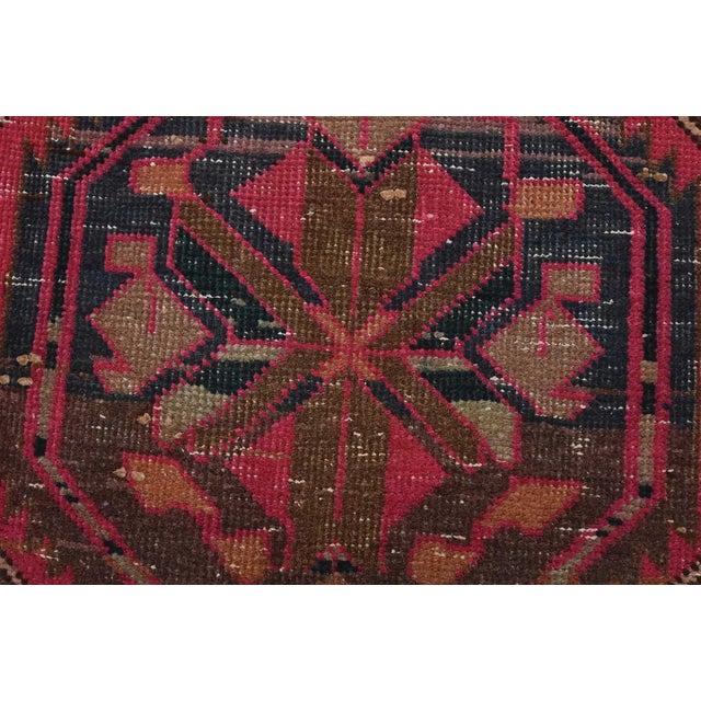 Pink Sarab Runner 3'8'' X 13'4'' Pink Wool Semi-Antique Tribal Hand-Knotted Rug For Sale - Image 8 of 15