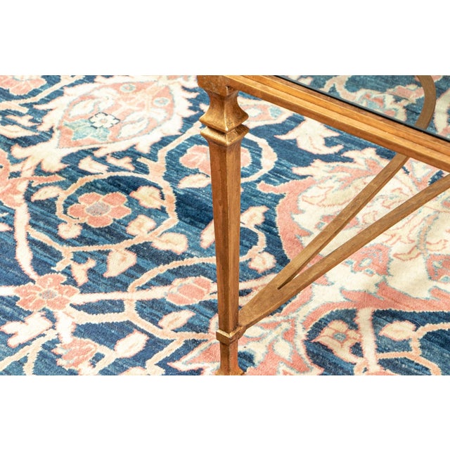 Paul M. Jones Vintage Louis XVI Style Massive-Sized Wrought Iron and Glass Cocktail Table For Sale - Image 4 of 9