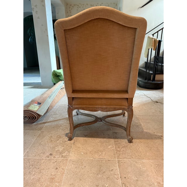 J. Robert Scott Pair of Traditional J. Robert Scott Lounge Chair, Chateau Fauteuil, Velvet Upholstery For Sale - Image 4 of 11