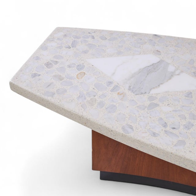 Harvey Probber Mid Century Terrazzo and Walnut Coffee Table For Sale - Image 9 of 10