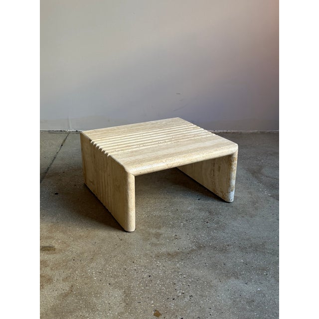 Postmodern Travertine Nesting Side Tables, a Set of 3 For Sale - Image 9 of 12