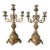 Antique French Rococo Style Solid Brass 3-Light Candelabras - A Pair For Sale