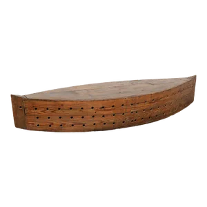 Rustic Vintage Decorative Model Boat With Holes for Fishing or Large Creel, Circa 1940