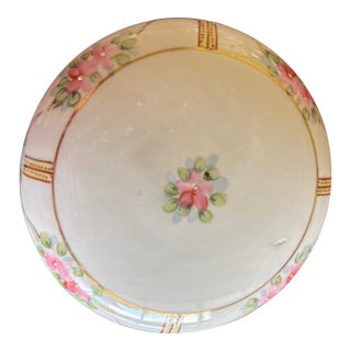 Antique Nippon Powder Box With Hand-Painted Floral Design For Sale