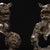 Early 20th Century Pair of Antique Gilt Bronze Guardian Lions – 8.7" Foo Dogs on Drum Bases With Cub & Ball For Sale - Image 5 of 9