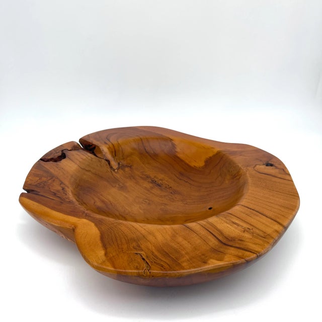 Natural Teak Large Decorative Bowl For Sale - Image 10 of 12