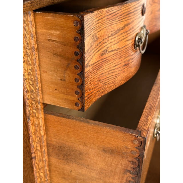 Late 19th Century Antique Serpentine Oak Chest of Drawers For Sale - Image 13 of 18