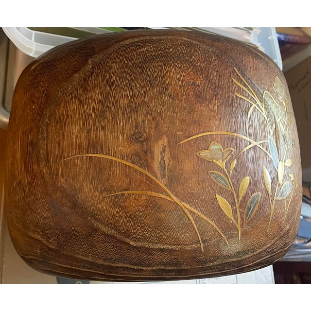 Wood Vintage Japanese Hibachi With Inlaid Pearl Display For Sale - Image 7 of 12