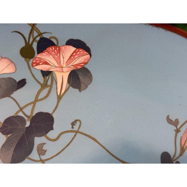 Signed Gonda Japanese Cloisonne Enamel Tray With Goldfish and Morning Glory For Sale - Image 10 of 15