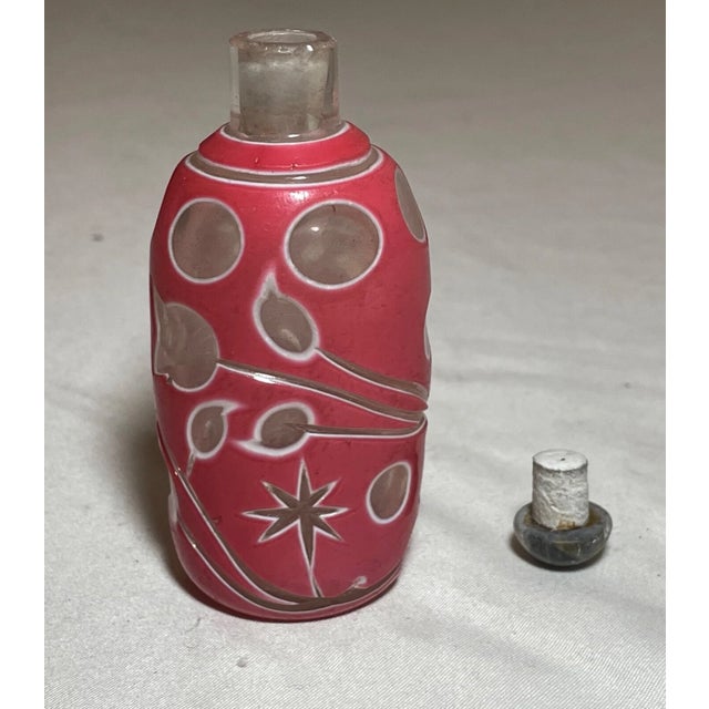 Antique Chinese Carved Cut to Clear Glass Stone Snuff Bottle Sculpture Peking For Sale - Image 11 of 15