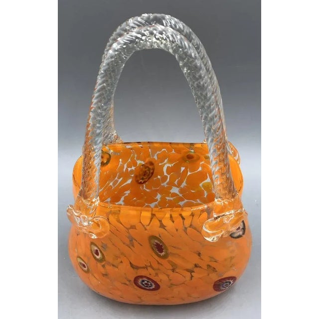 Orange Murano Glass Vase Handbag from Millefiori, 1960s For Sale - Image 4 of 13