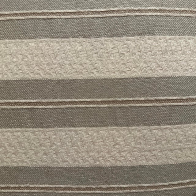 Double sided decorative pillow cover, Handcrafted from a raw 100% cotton vertical grey stripes and beige background,...