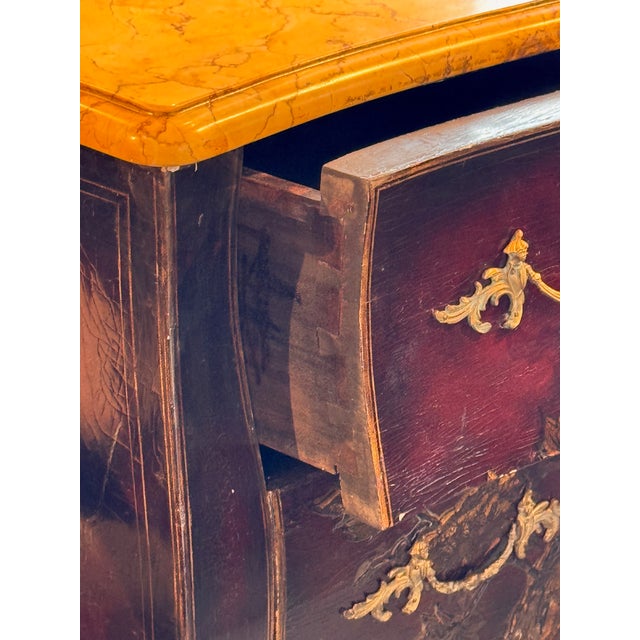 Vintage Chinoiserie Commode With Marble Top For Sale - Image 10 of 12
