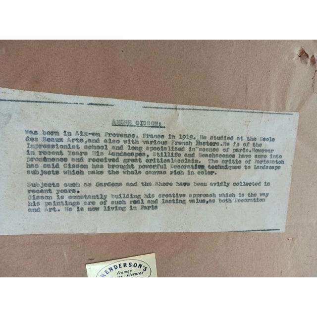 Paint Andre Gisson Listed Vintage Floral Oil Painting Impressionist Peonies For Sale - Image 7 of 9