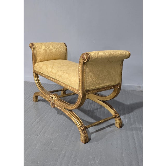 1920s French Gilt Window Seat, 1920s For Sale - Image 5 of 8