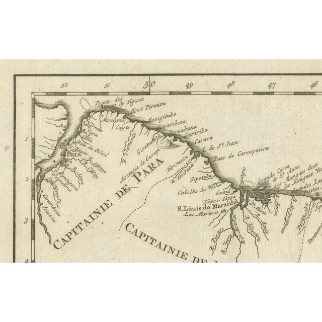 Brazil Coastline Map of Broenner Carte Du Bresil, 1772 For Sale - Image 6 of 10