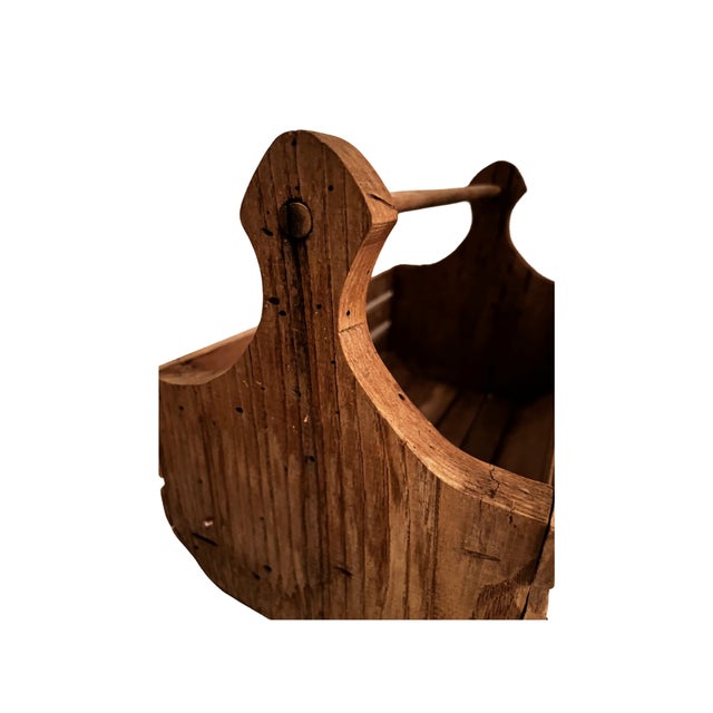 Late 20th Century Late 20th Century Handmade Wood Carrying Crate For Sale - Image 5 of 6