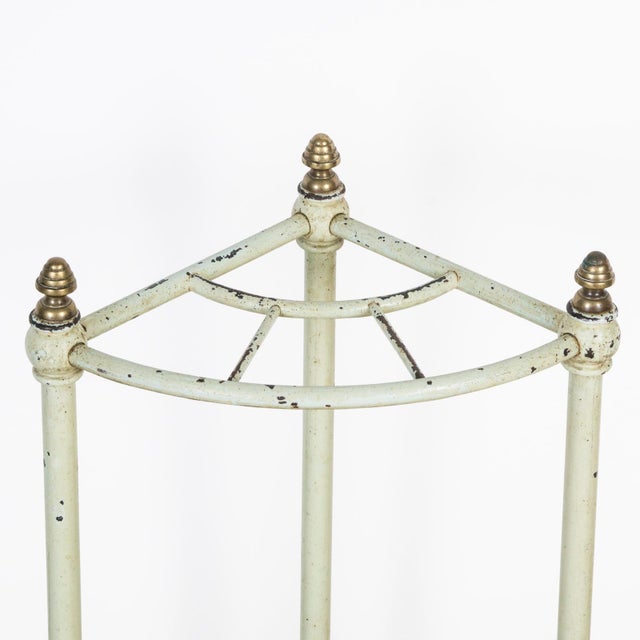 Corner Umbrella Rack in Mint Green, 1890s For Sale - Image 3 of 7