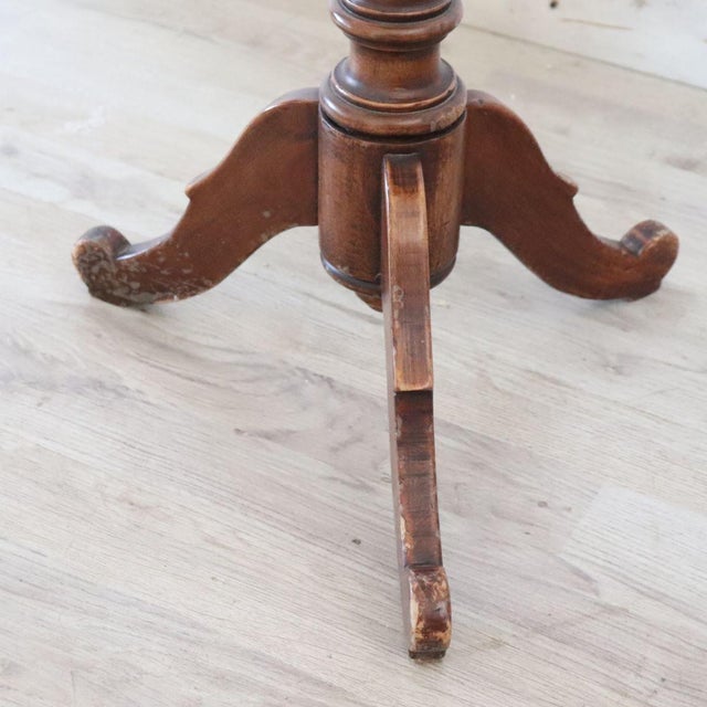 Vintage Pedestal Table in Walnut, 1990s For Sale - Image 10 of 11