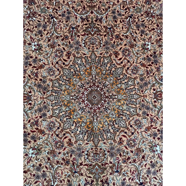Wool pile genuine hand made very fine Hereke rug-