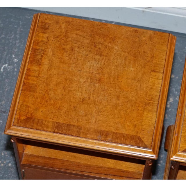 Art Deco Walnut Nightstands Bedside Tables, 1920s, Set of 2 For Sale - Image 14 of 18