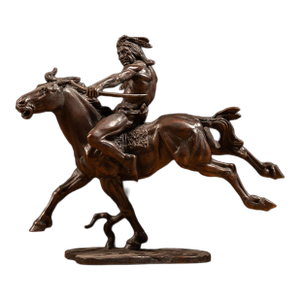 Late 20th Century John Barney Weaver Franklin Mint Native American Horseback Sculpture